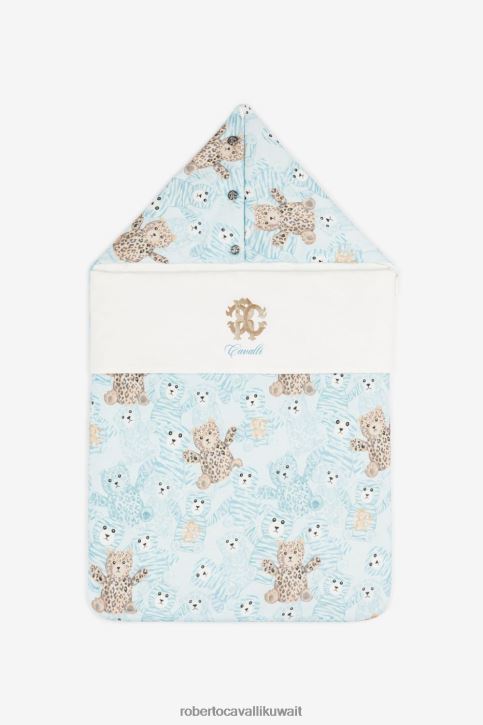 Roberto Cavalli أولاد ازرق فاتح عش الطفل بطباعة دمية دب مُكَمِّلات 4H40H1567