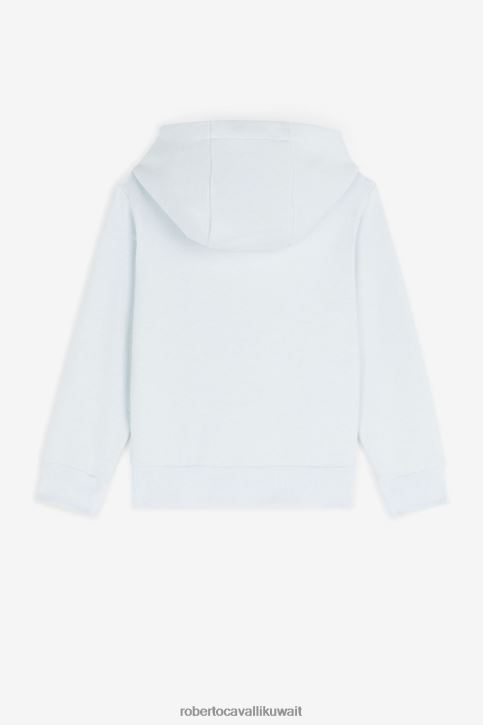 Roberto Cavalli أولاد بيانكو تي شيرت قطن بطبعة تيدي ملابس 4H40H1573