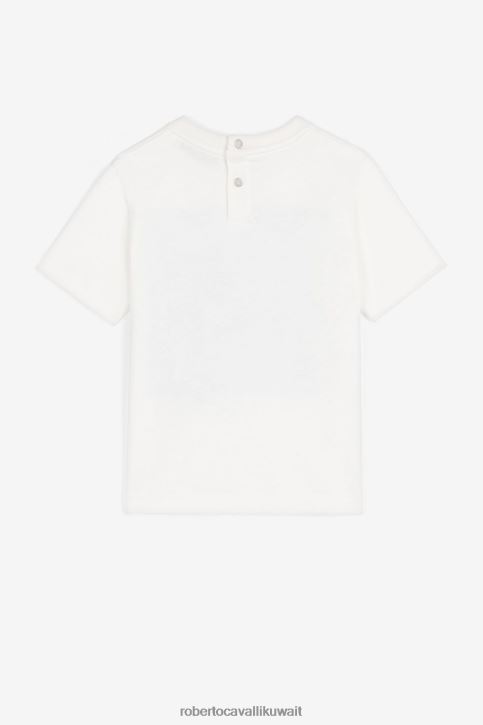 Roberto Cavalli أولاد ازرق فاتح هودي قطن بطبعة دمية دب ملابس 4H40H1574