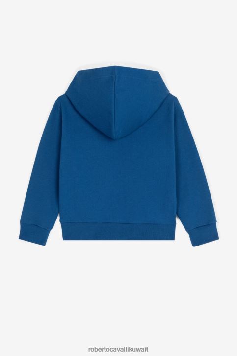 Roberto Cavalli أولاد أزرق سماوي تيشيرت بطبعة مونوغرام ملابس 4H40H1586