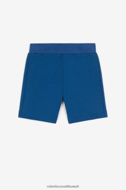 Roberto Cavalli أولاد أزرق شورت بطبعة مونوغرام ملابس 4H40H1588