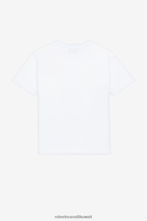 Roberto Cavalli أولاد الأزرق الداكن بنطال رياضي من القطن بتطريز مونوغرام ملابس 4H40H1593