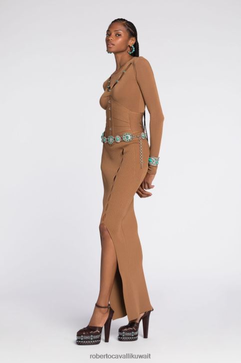 Roberto Cavalli نحيف طبيعي بلوزة قصيرة بطبعات جاكوار ملابس 4H40H159