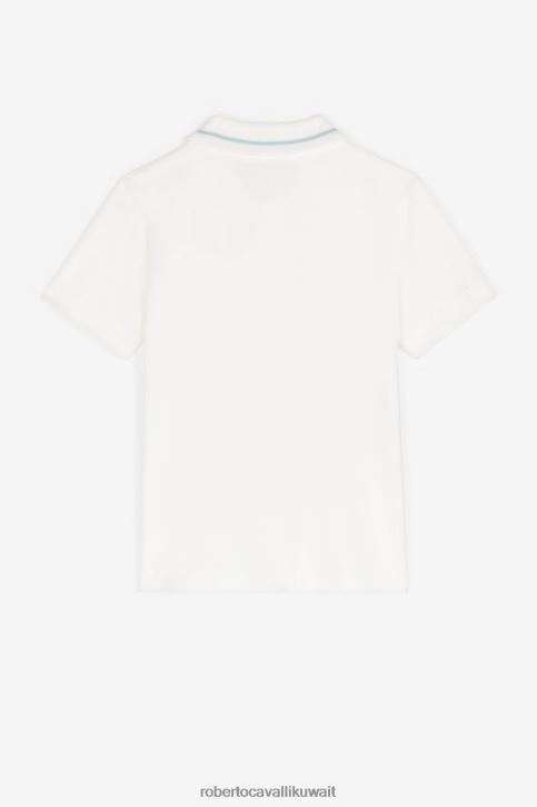 Roberto Cavalli أولاد أسود / عسكري كنزة بغطاء رأس من القطن بنقش مونوغرام ملابس 4H40H1600