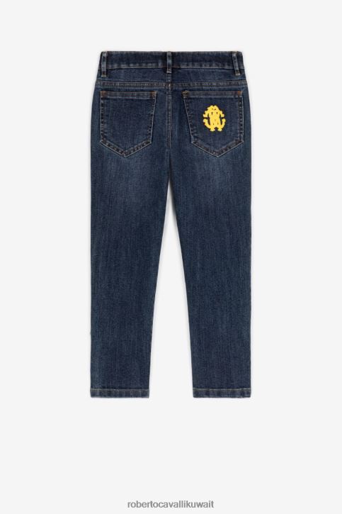 Roberto Cavalli أولاد بيانكو تيشيرت بطبعة مونوغرام ملابس 4H40H1607