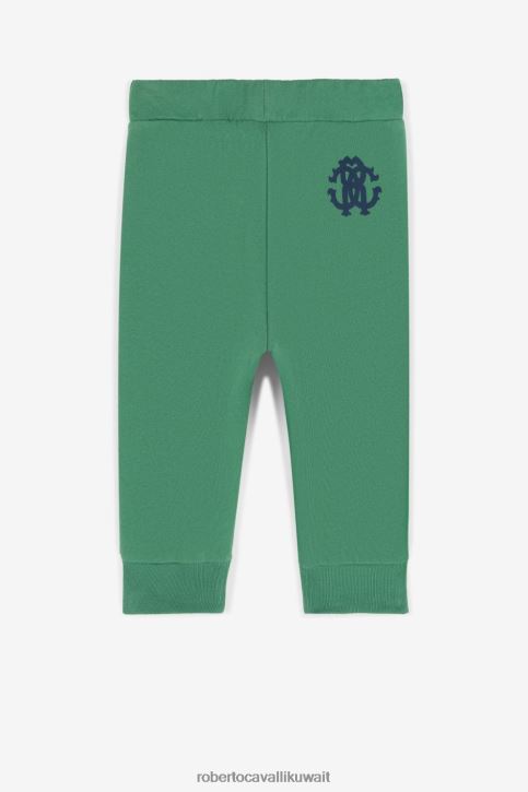 Roberto Cavalli أولاد ازرق فاتح آر سي شورت مطرز مونوغرام ملابس 4H40H1610