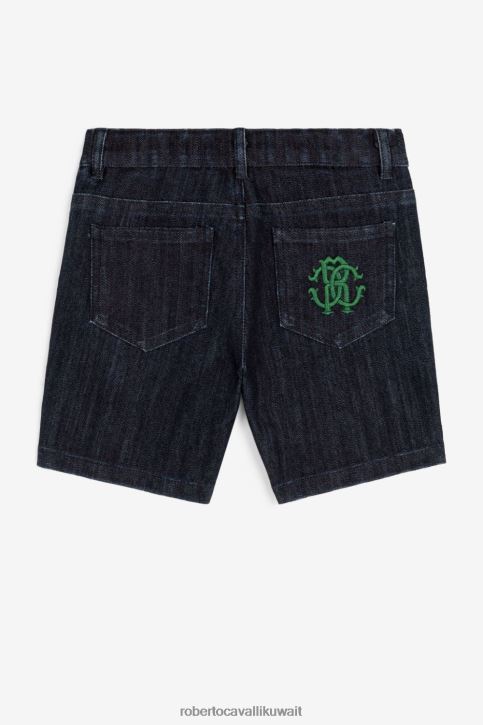 Roberto Cavalli أولاد أخضر بنطال رياضي بطبعة مونوغرام ملابس 4H40H1611