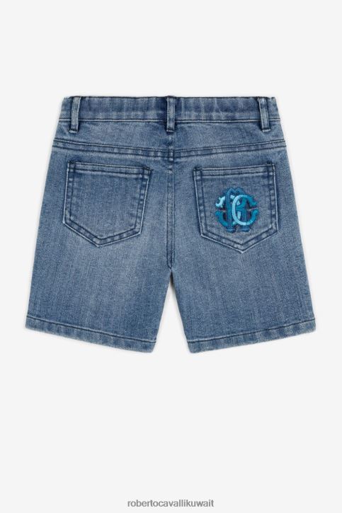 Roberto Cavalli أولاد أسود / عسكري معطف مبطن بطبعة مونوغرام ملابس 4H40H1615