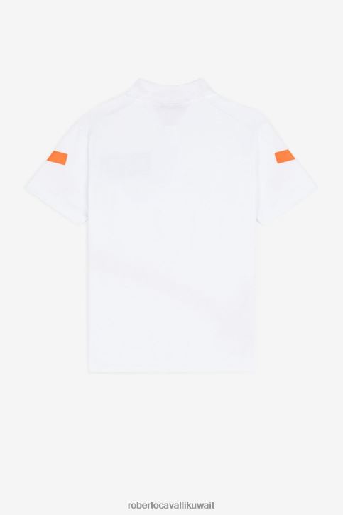 Roberto Cavalli أولاد أزرق غامق آر سي بنطال قطني مطرز بشعار الماركة ملابس 4H40H1620