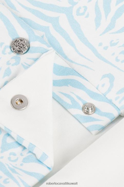 Roberto Cavalli أولاد ازرق فاتح عش أطفال بطبعة ديناصور وشعار مُكَمِّلات 4H40H1656