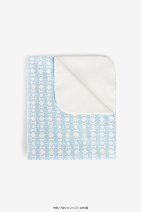 Roberto Cavalli أولاد ازرق فاتح بطانية بطبعة شعار الماركة مُكَمِّلات 4H40H1663