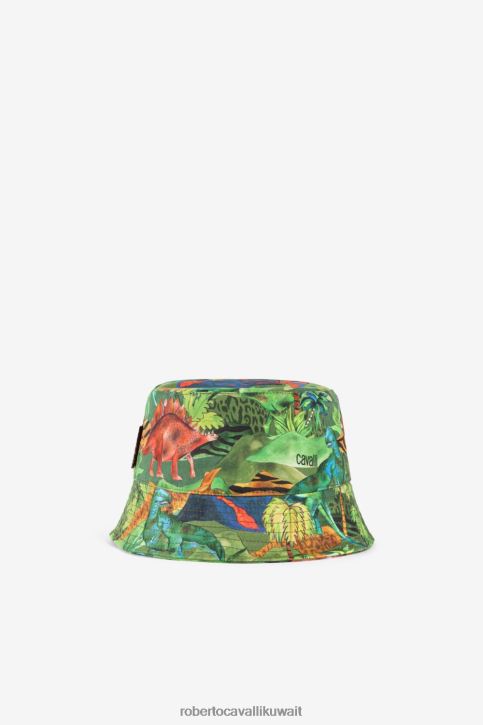 Roberto Cavalli أولاد قبالة الأبيض تيشيرت بطبعة ديناصور ملابس 4H40H1682