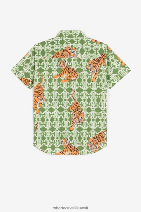 Roberto Cavalli أولاد بيانكو تيشيرت بطبعة الحمار الوحشي والجاغوار ملابس 4H40H1692