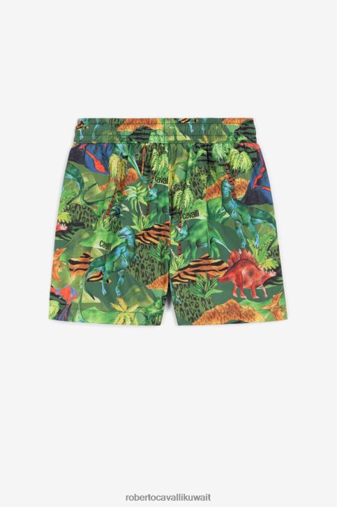 Roberto Cavalli أولاد متعدد الألوان تيشيرت بطبعة غابة ملابس 4H40H1695