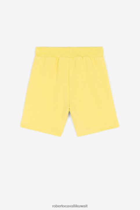 Roberto Cavalli أولاد أصفر متوهج سويت شيرت برقبة دائرية وطبعة جرافيك ملابس 4H40H1698