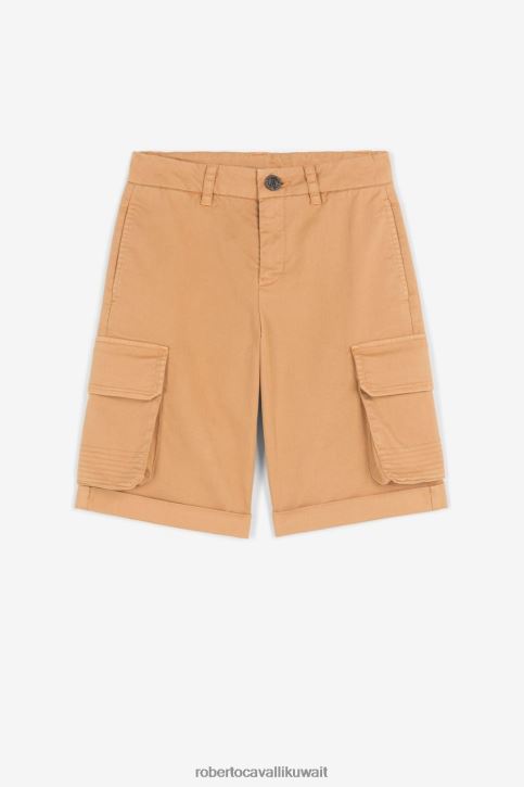 Roberto Cavalli أولاد رمل شورت البضائع بطبعة الشعار ملابس 4H40H1707