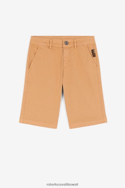 Roberto Cavalli أولاد رمل شورت مطرز بالشعار ملابس 4H40H1713