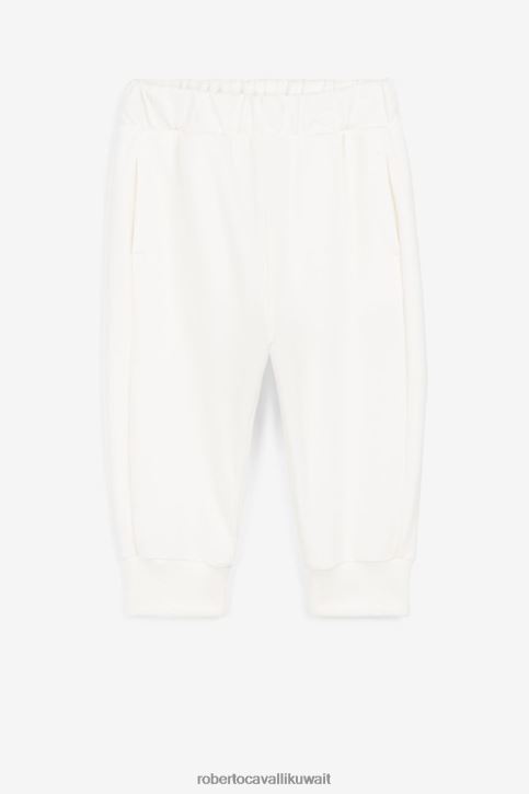 Roberto Cavalli أولاد أزرق بنطال رياضي قطن بطبعة ديناصور وشعار الماركة ملابس 4H40H1714