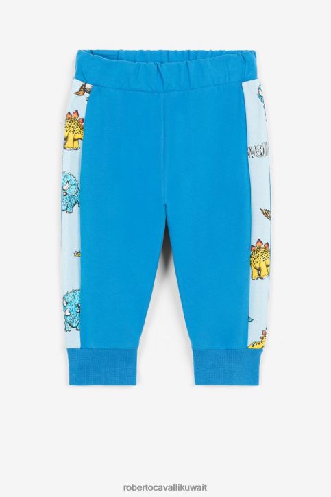 Roberto Cavalli أولاد الياقوت بنطال رياضي من القطن بطبعة ديناصور ملابس 4H40H1721