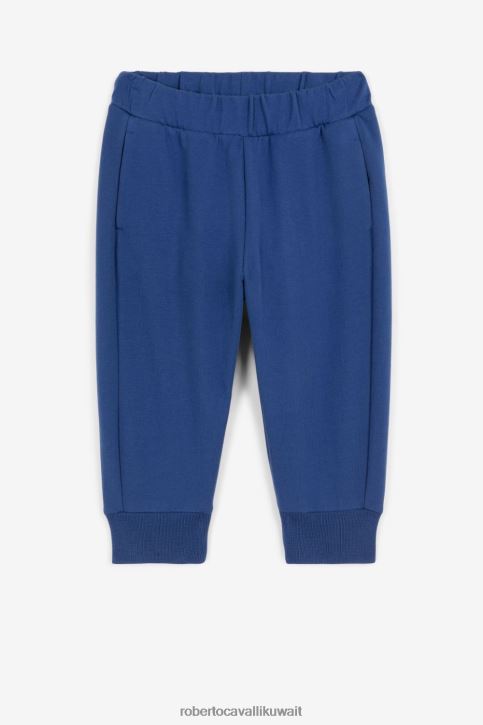 Roberto Cavalli أولاد الياقوت بنطال رياضي مطرز بشعار المونوغرام ملابس 4H40H1723