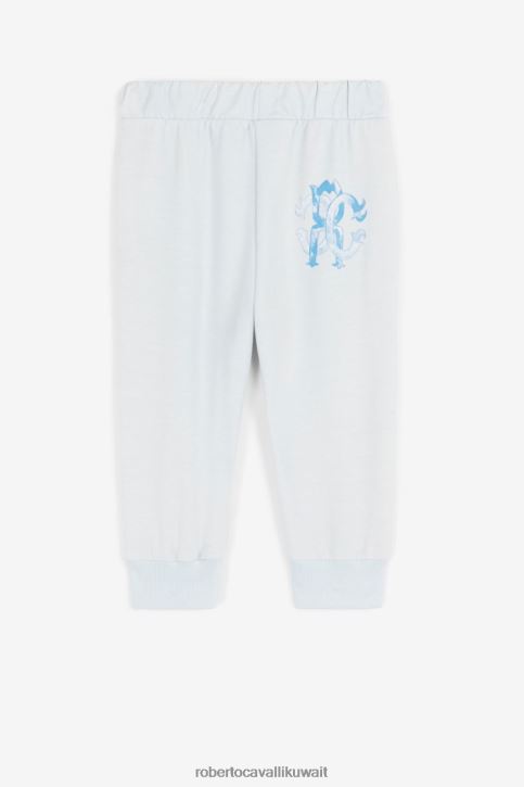 Roberto Cavalli أولاد الياقوت بنطال رياضي مطرز بشعار المونوغرام ملابس 4H40H1723