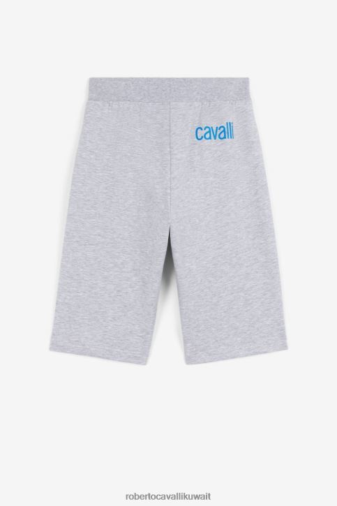 Roberto Cavalli أولاد مزيج رمادي غامق شورت رياضي بطبعة شعار الماركة ملابس 4H40H1740