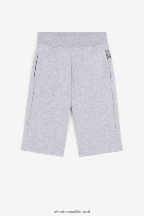 Roberto Cavalli أولاد مزيج رمادي غامق شورت بطبعة الشعار ملابس 4H40H1741