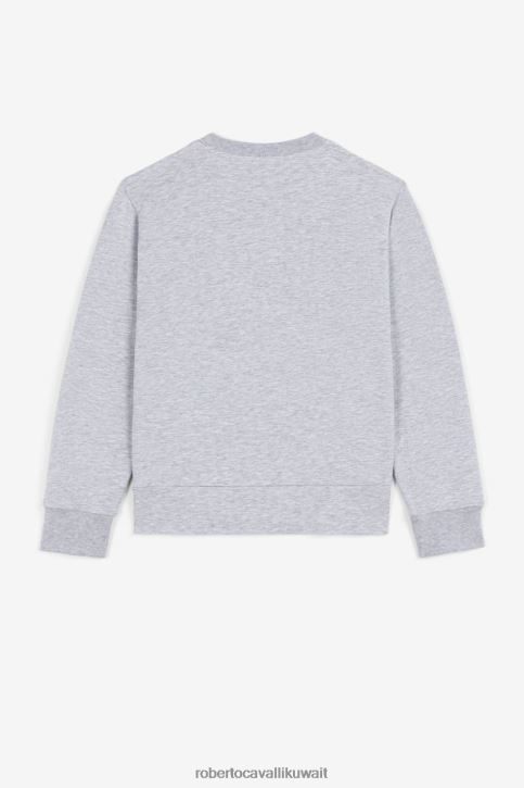 Roberto Cavalli أولاد مزيج رمادي غامق شورت بطبعة الشعار ملابس 4H40H1741