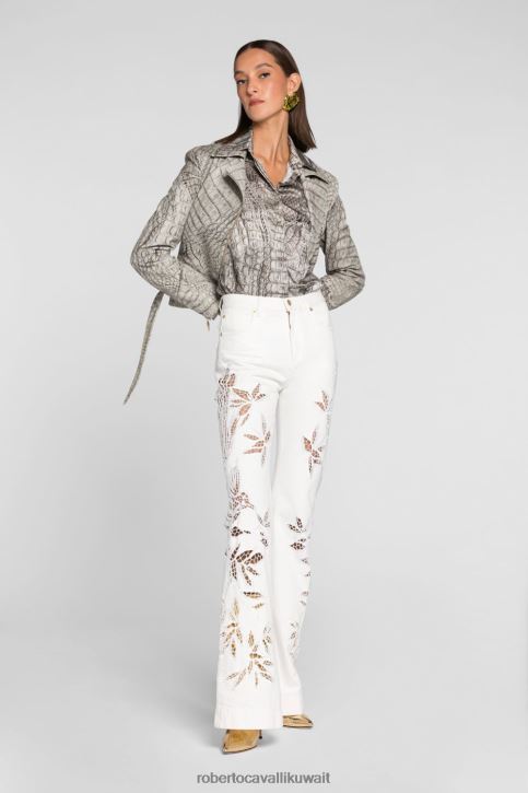 Roberto Cavalli نحيف موضة قميص بطبعة جاكوار ملابس 4H40H174