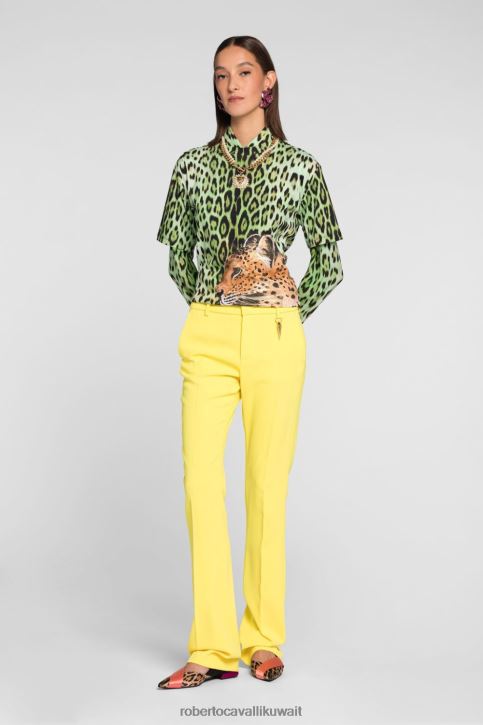 Roberto Cavalli نحيف موضة بدلة بطباعة الفهد ملابس 4H40H186