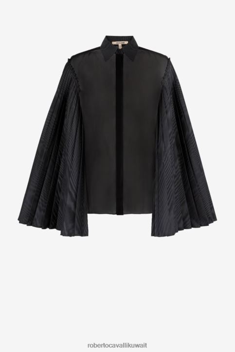 Roberto Cavalli نحيف رشيقة قميص مطوي بأكمام الجرس ملابس 4H40H202