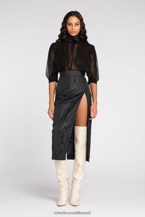 Roberto Cavalli نحيف رشيقة قميص مطوي بأكمام الجرس ملابس 4H40H202