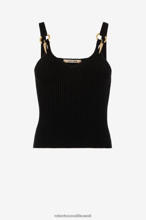 Roberto Cavalli نحيف أنيق بلوزة مضلعة على شكل أسنان النمر ملابس 4H40H207