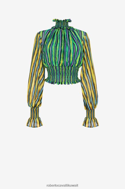 Roberto Cavalli نحيف حار بلوزة بخطوط أفقية ملابس 4H40H209