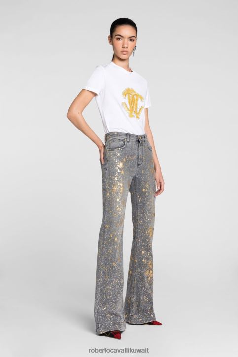 Roberto Cavalli نحيف موضة سترة علوية بكشكشة ملابس 4H40H213