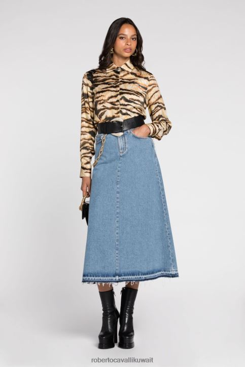 Roberto Cavalli نحيف لهب برتقالي بلوزة من الحرير شبه الشفاف ملابس 4H40H220