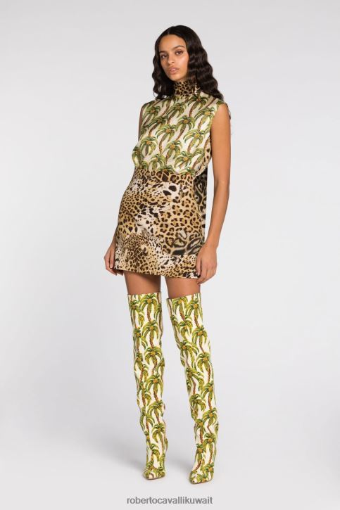 Roberto Cavalli نحيف متعدد الألوان شورت حرير بطبعات الرسم ملابس 4H40H231