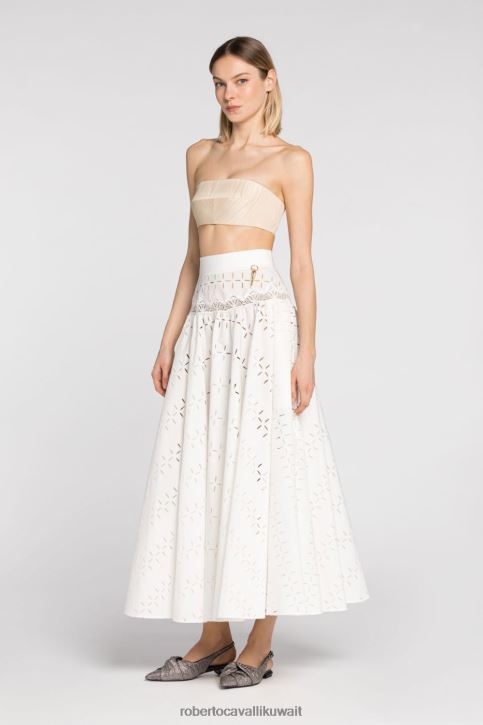 Roberto Cavalli نحيف أنيق تنورة ماكسي مطوية ملابس 4H40H234