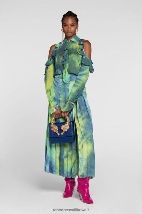 Roberto Cavalli نحيف رشيقة تنورة ماكسي مخططة بخصر عالي ملابس 4H40H240