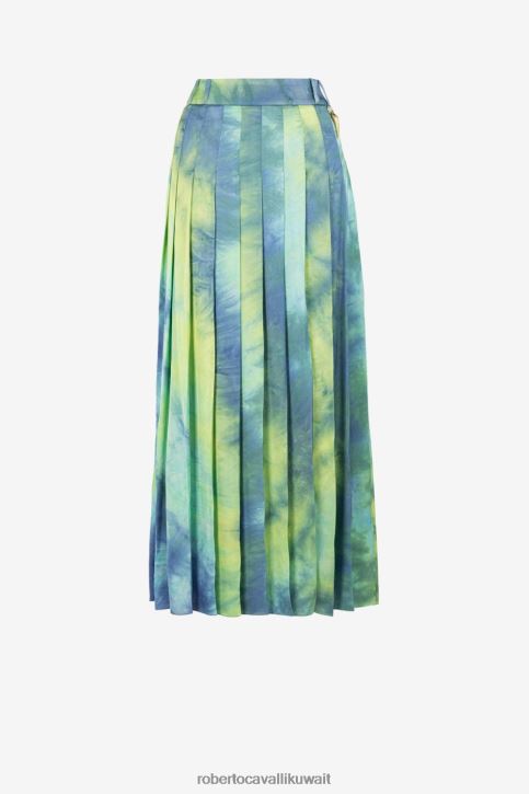 Roberto Cavalli نحيف رشيقة تنورة ميدي مصبوغة ملابس 4H40H241