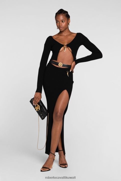 Roberto Cavalli نحيف رشيقة تنورة ميدي مصبوغة ملابس 4H40H241