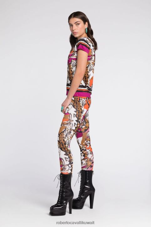 Roberto Cavalli نحيف أنيق بنطال قصير بطبعة جلد الفهد ملابس 4H40H265