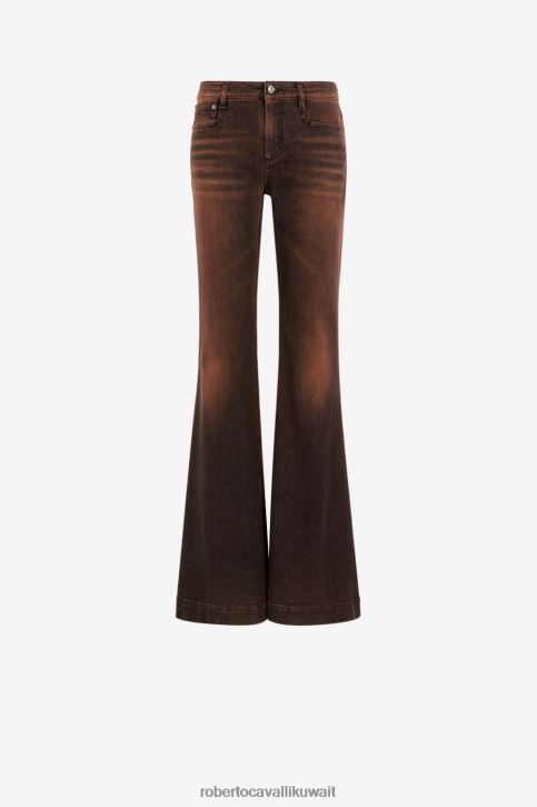 Roberto Cavalli نحيف أنيق جينز واسع بتأثير مغسول بالحامض ملابس 4H40H267