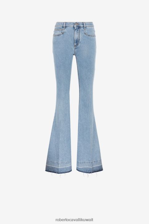 Roberto Cavalli نحيف أنيق جينز واسع متوسط ​​الارتفاع ملابس 4H40H268