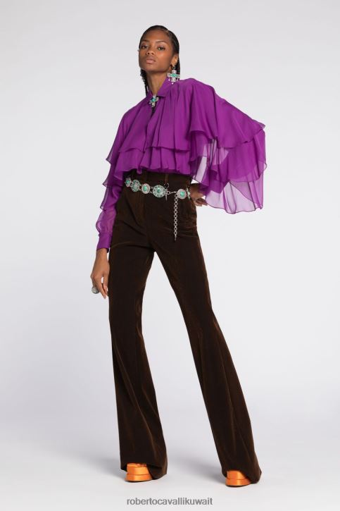 Roberto Cavalli نحيف أزرق/أسود جينز ضيق الساق ملابس 4H40H269