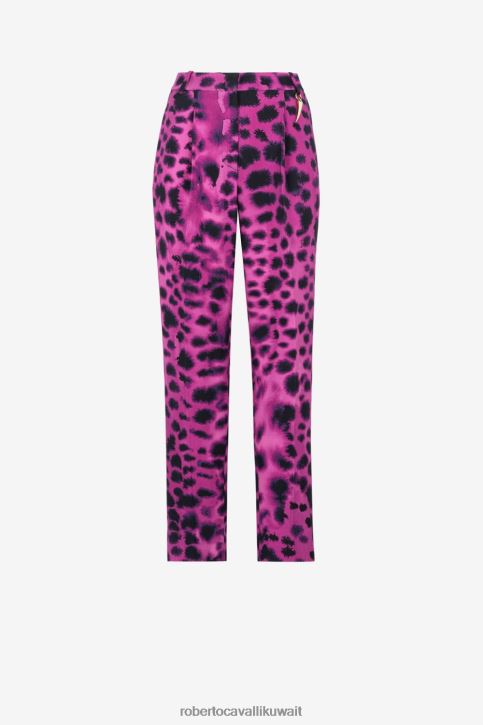 Roberto Cavalli نحيف أنيق بنطال مستقيم بطبعة جرافيك ملابس 4H40H275