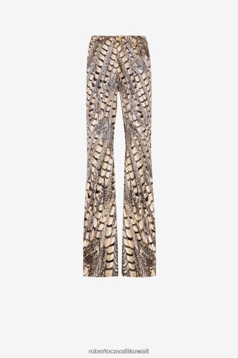 Roberto Cavalli نحيف حار جينز واسع بطبعة حيوانية ملابس 4H40H279