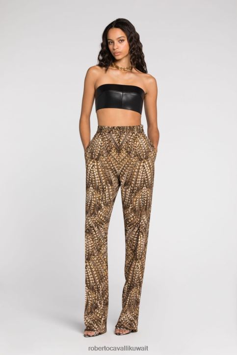 Roberto Cavalli نحيف حار جينز واسع بطبعة حيوانية ملابس 4H40H279