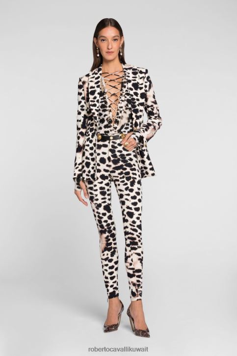 Roberto Cavalli نحيف رشيقة بنطال بطبعة جرافيك ملابس 4H40H280