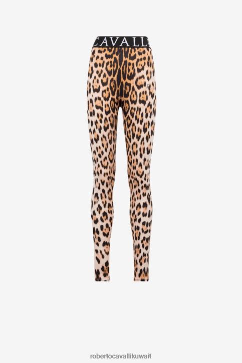Roberto Cavalli نحيف موضة طماق عالية الخصر بطبعة الفهد ملابس 4H40H287